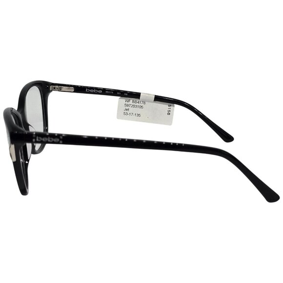Bebe BB4178 Jet Black Eyeglass Frames 53-17-135 Women’s Cat Eye Optical Glasses - Picture 3 of 7